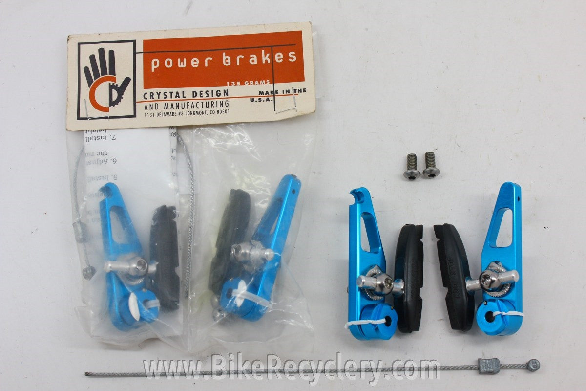 NOS/NIB Crystal Design Power Brakes Set: Blue Anodized