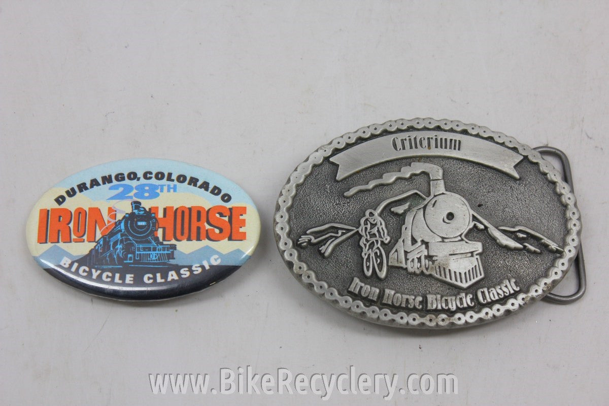 Iron Horse Bicycle Classic Race Belt Buckle & Pin: Great Holiday Gift!