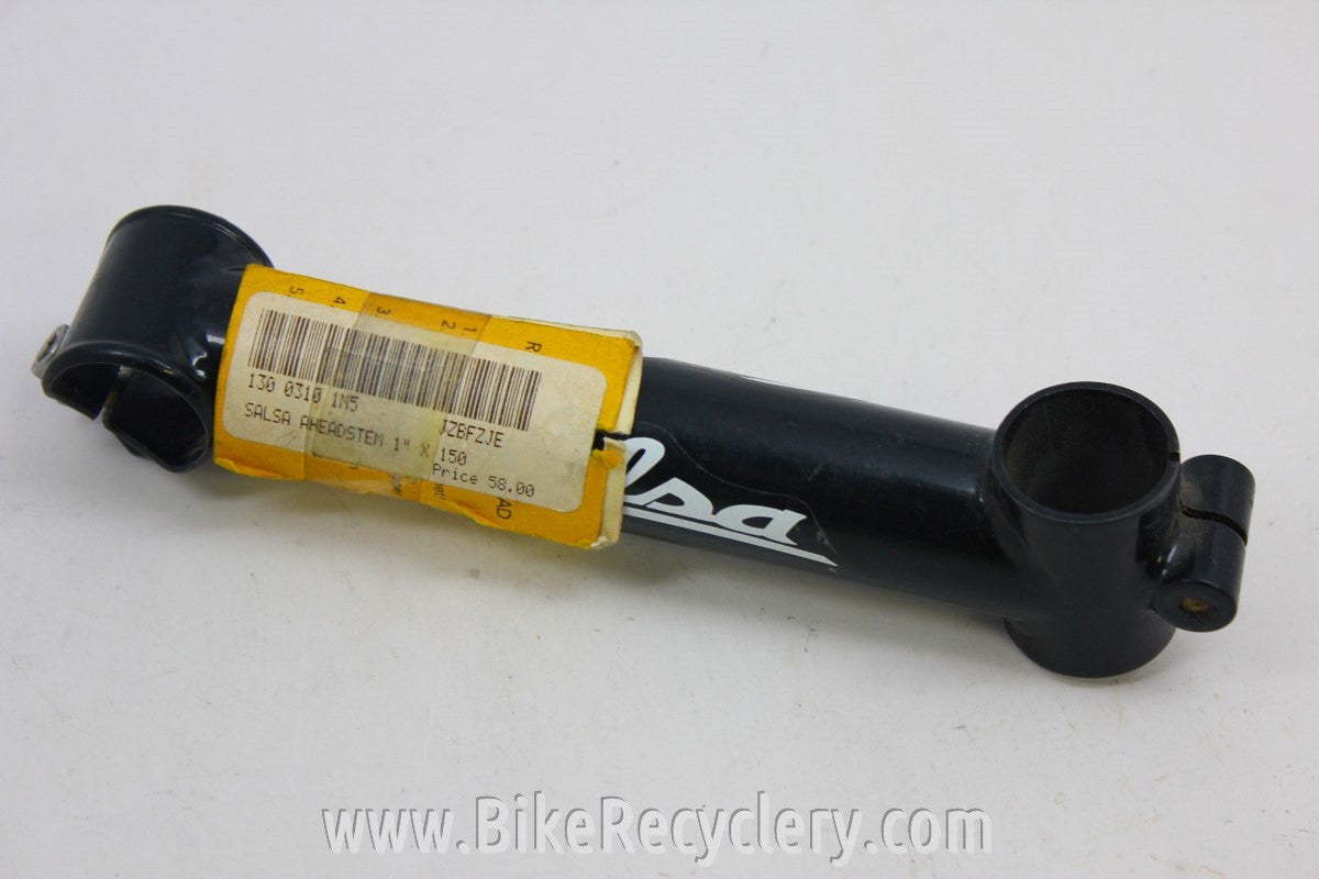 NOS Salsa Threadless Stem: 1" 150mm x 25.4mm, White Logos