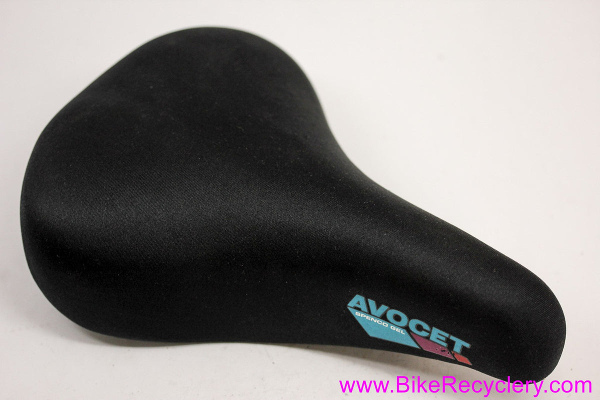 NOS Avocet Spenco Gel W20 Bicycle Saddle: Wide/Soft - Cruisers/Hybrids - 1980's Vintage - Black w/ Blue