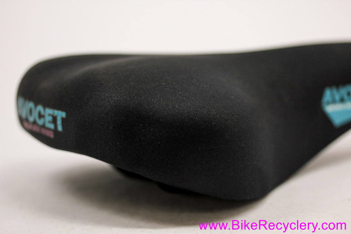 NOS Avocet Spenco Gel W20 Bicycle Saddle: Wide/Soft - Cruisers/Hybrids - 1980's Vintage - Black w/ Blue
