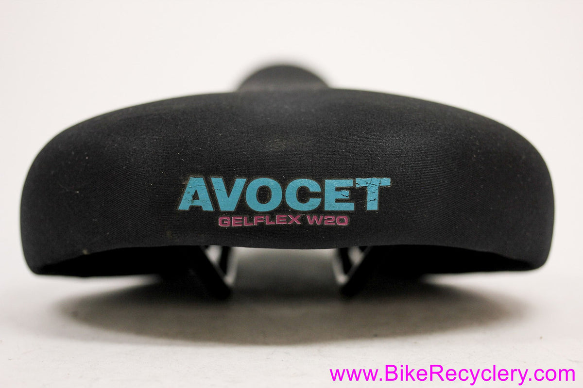 NOS Avocet Spenco Gel W20 Bicycle Saddle: Wide/Soft - Cruisers/Hybrids - 1980's Vintage - Black w/ Blue