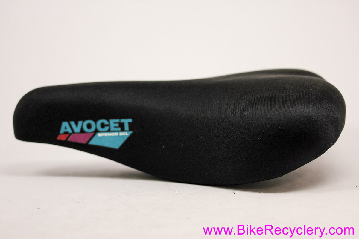 NOS Avocet Spenco Gel W20 Bicycle Saddle: Wide/Soft - Cruisers/Hybrids - 1980's Vintage - Black w/ Blue