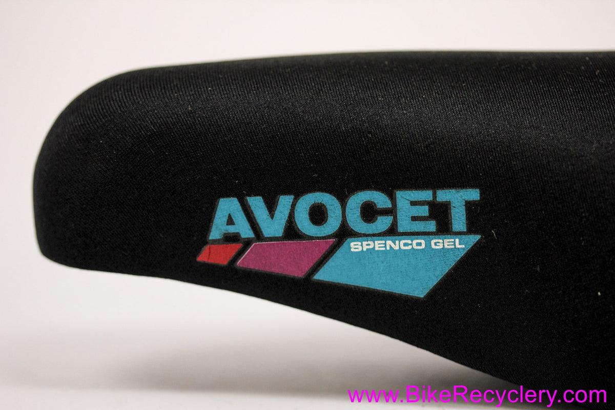 NOS Avocet Spenco Gel W20 Bicycle Saddle: Wide/Soft - Cruisers/Hybrids - 1980's Vintage - Black w/ Blue
