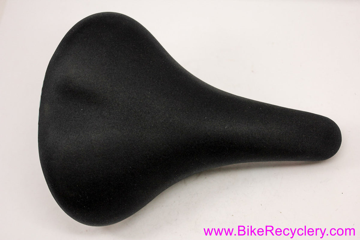 NOS Avocet Spenco Gel W20 Bicycle Saddle: Wide/Soft - Cruisers/Hybrids - 1980's Vintage - Black w/ Blue