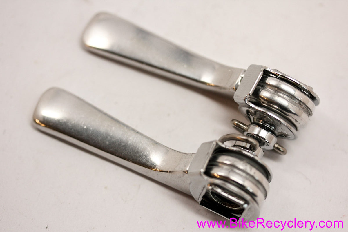 NOS Suntour Cyclone(?) Downtube Shifters: Braze On - Fancy Bolts & Caps (take-off)