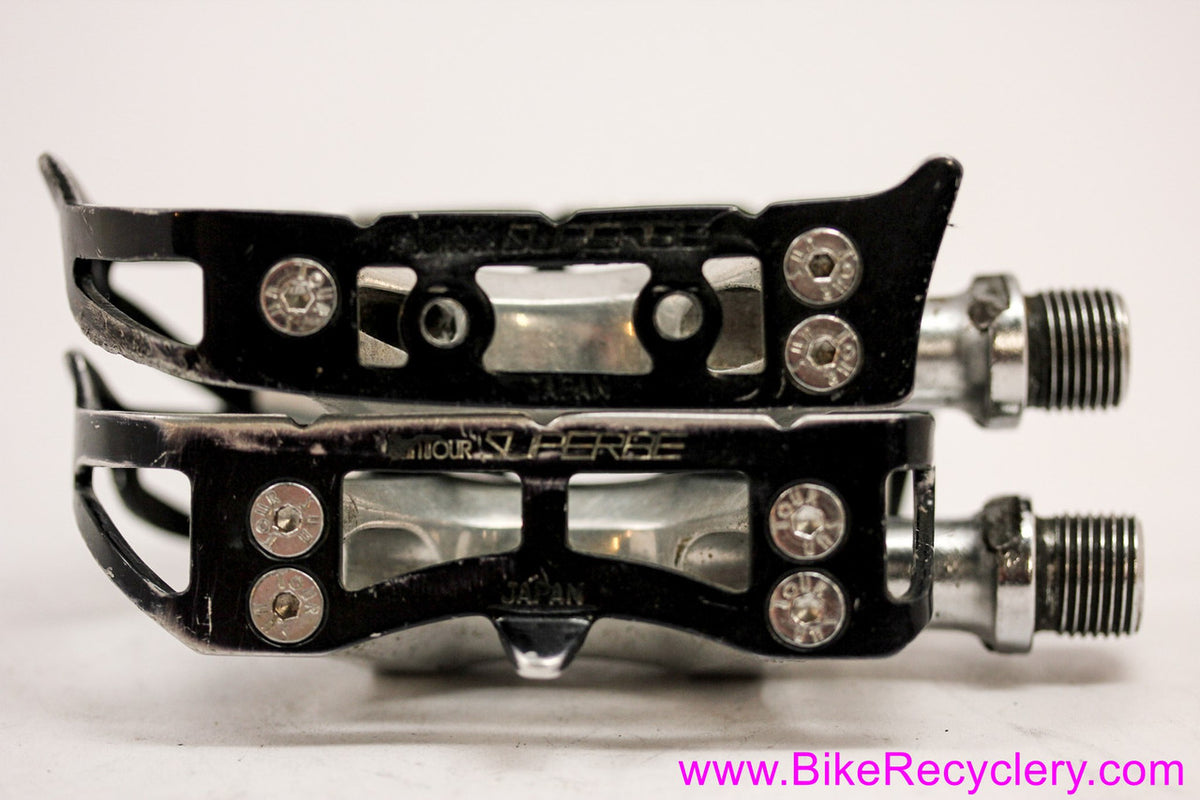 Suntour Superbe Pedals: 1980's - Black - PL-4000