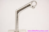 Sakae/SR FX High Rise Quill Stem: 110mm x 25.4mm - Cable Stop - 1980's Dirt Drop / Touring - Silver