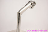 Sakae/SR FX High Rise Quill Stem: 110mm x 25.4mm - Cable Stop - 1980's Dirt Drop / Touring - Silver