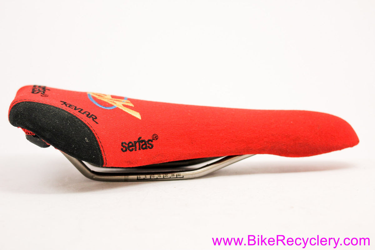 Serfas ARC Titanium Saddle: Kevlar Cover Red & Black - 1990's 2000's MTB/Road (Near MINT+++)