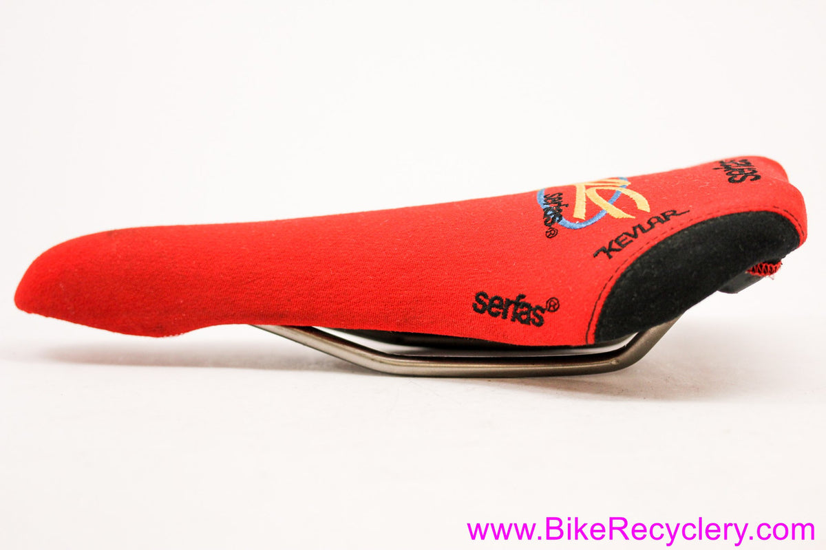 Serfas ARC Titanium Saddle: Kevlar Cover Red & Black - 1990's 2000's MTB/Road (Near MINT+++)