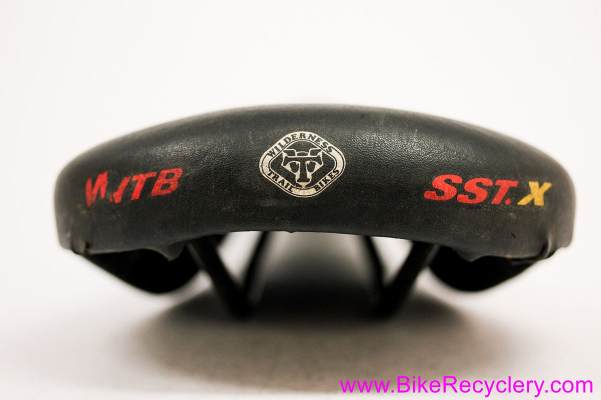 WTB SST-X Saddle: Original Vintage 1990's MTB - Black Leather (EXC)