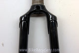 Vintage Columbus Steel Threadless Fork: Crown Cutouts, Black 1"