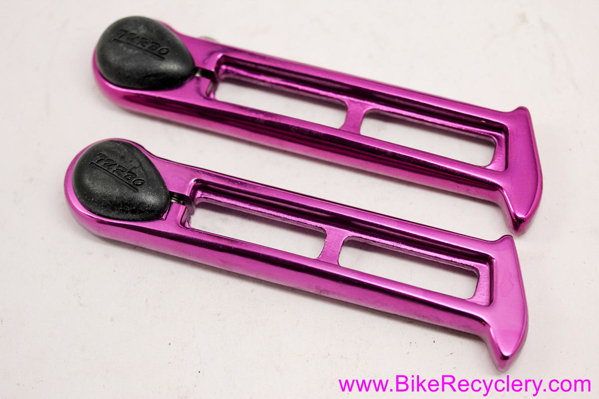 NIB/NOS 3DV Purple Advent Billy Goat Bar Ends! 145g - Cutouts - Vintage 1990's - CNC Ano Alloy - Plugs