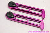 NIB/NOS 3DV Purple Advent Billy Goat Bar Ends! 145g - Cutouts - Vintage 1990's - CNC Ano Alloy - Plugs