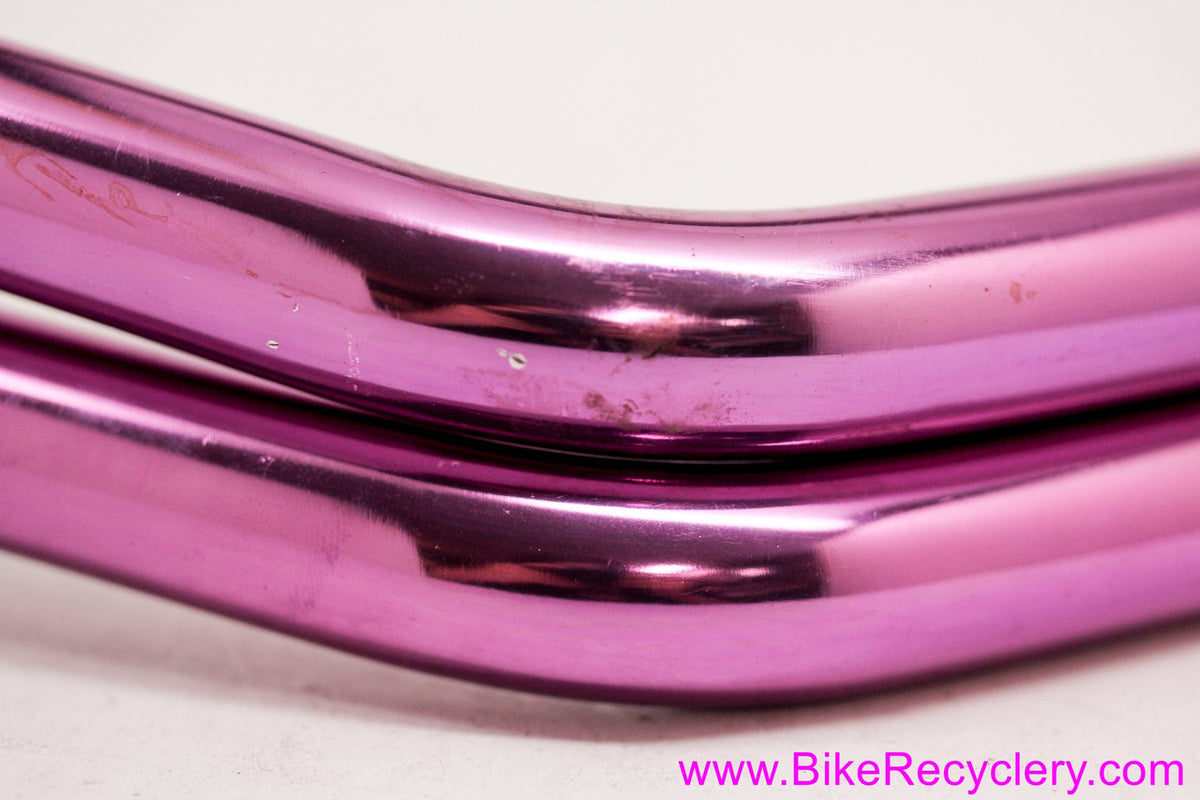 NOS 3DV Purple Bar Ends: Long L-Bend - Silver Clamps - Vintage 1990's
