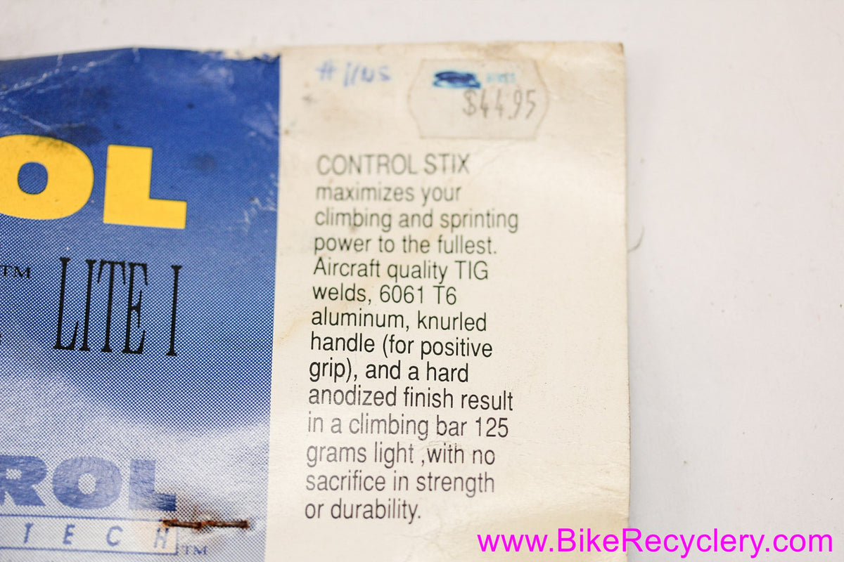 NIB/NOS Control Tech Control Stix Lite I Bar Ends: Grey - Retro 1990's - Straight