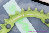 Race Face Single N/W Narrow-Wide 1x Chainring: 32t x 104mm - Green (New)
