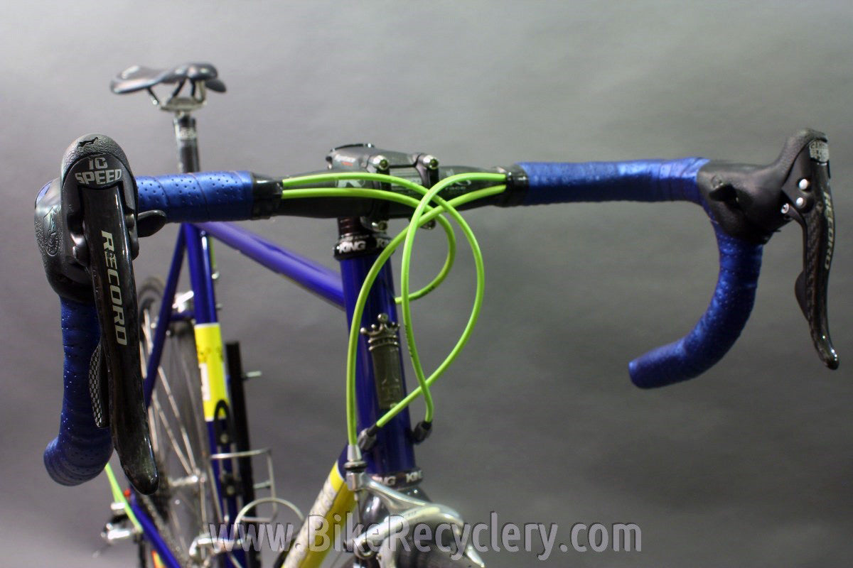 2007 Independent Fabrication Crown Jewel Road Bike: 56cm / 57cm, FULL Campagnolo Record 10sp, KCNC, King, Blue-Green-Yellow