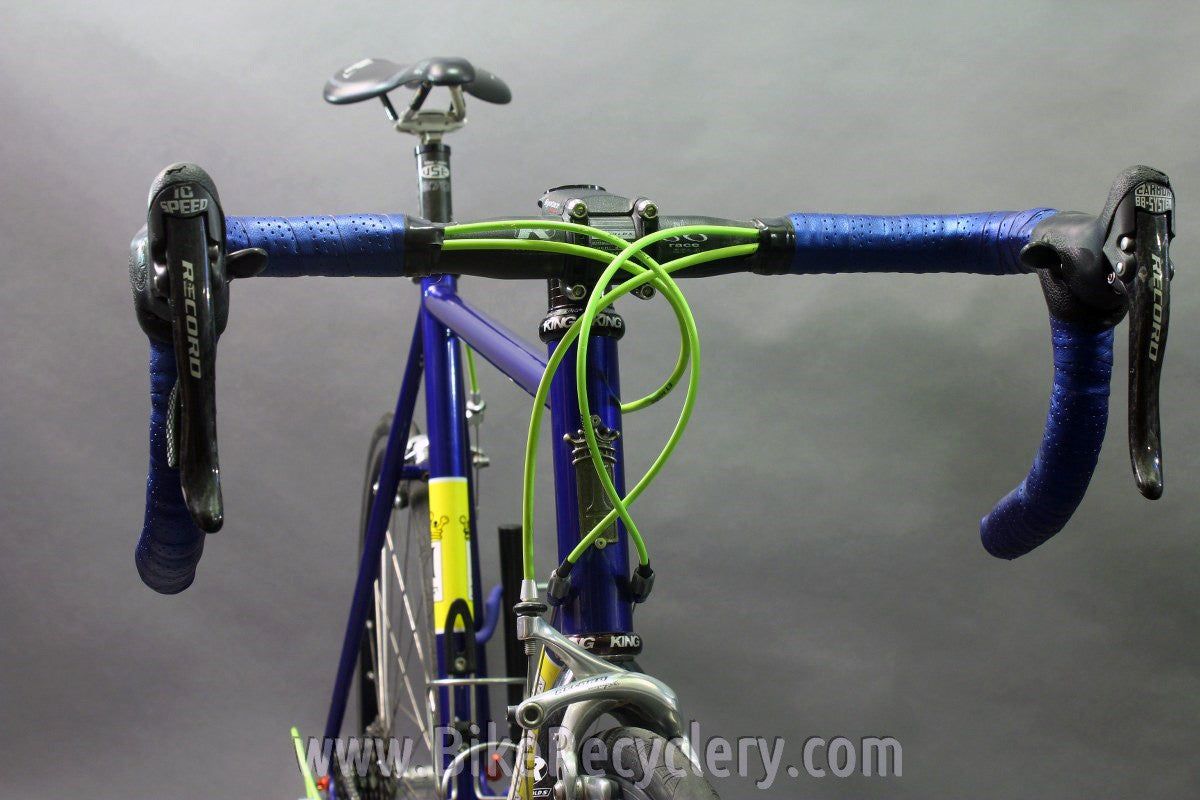 2007 Independent Fabrication Crown Jewel Road Bike: 56cm / 57cm, FULL Campagnolo Record 10sp, KCNC, King, Blue-Green-Yellow