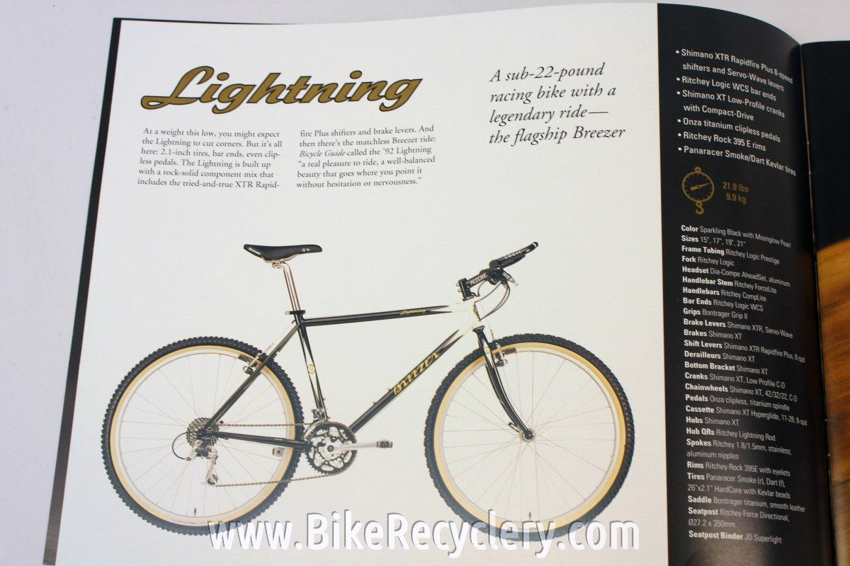 1994 Breezer Bikes Catalog: Lightning, Thunder, Storm, Venturi 22p MINT