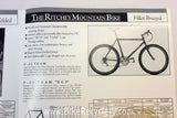 1993 The Ritchey Mountain Bike Catalog: P21 Team W.C.S. P22 P23 Comp Everest Ultra Road Logic