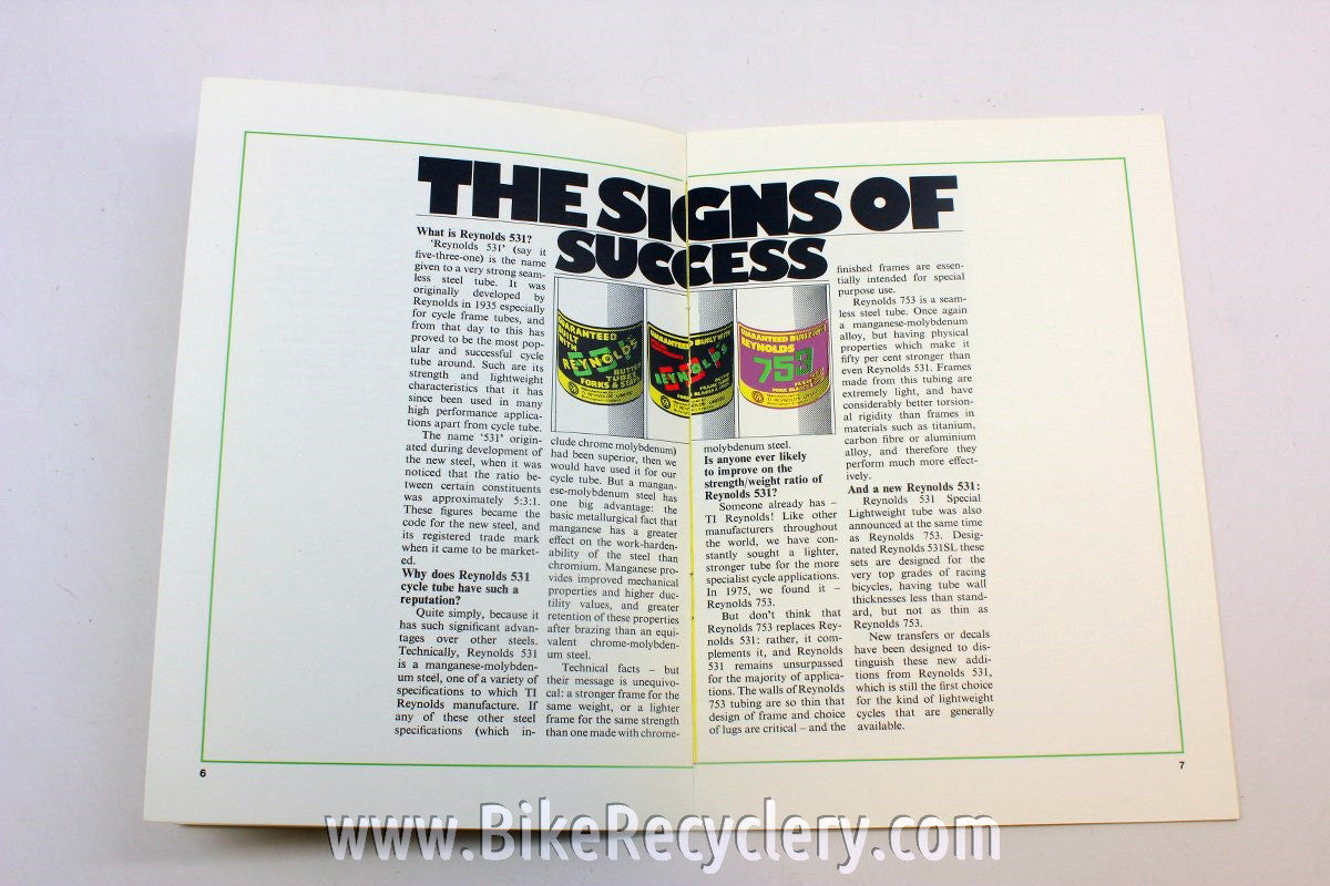 Ti Reynolds Steel Bicycle Tubing Catalog Set: 1970's 1980's