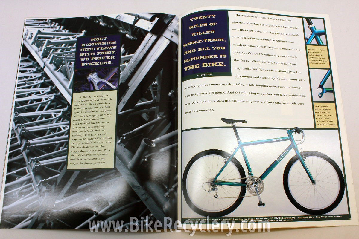 1994 Klein Bicycles Catalog: MC2 Adroit & Attitud, Quantum Pro, etc 27p MINT
