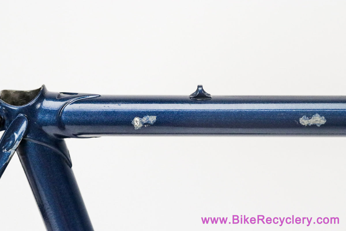 53cm Palo Alto BMZ Italian Road Frameset: 1980's - Columbus SL - Fancy De Rosa Lugs & Cutouts - Chrome Fork/Stays - Metallic Blue Original Paint