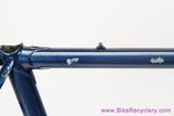 53cm Palo Alto BMZ Italian Road Frameset: 1980's - Columbus SL - Fancy De Rosa Lugs & Cutouts - Chrome Fork/Stays - Metallic Blue Original Paint