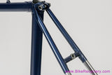 53cm Palo Alto BMZ Italian Road Frameset: 1980's - Columbus SL - Fancy De Rosa Lugs & Cutouts - Chrome Fork/Stays - Metallic Blue Original Paint