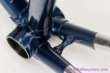 53cm Palo Alto BMZ Italian Road Frameset: 1980's - Columbus SL - Fancy De Rosa Lugs & Cutouts - Chrome Fork/Stays - Metallic Blue Original Paint