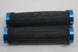 Race Face Grips: Lock-On, Black w/ Blue Rings