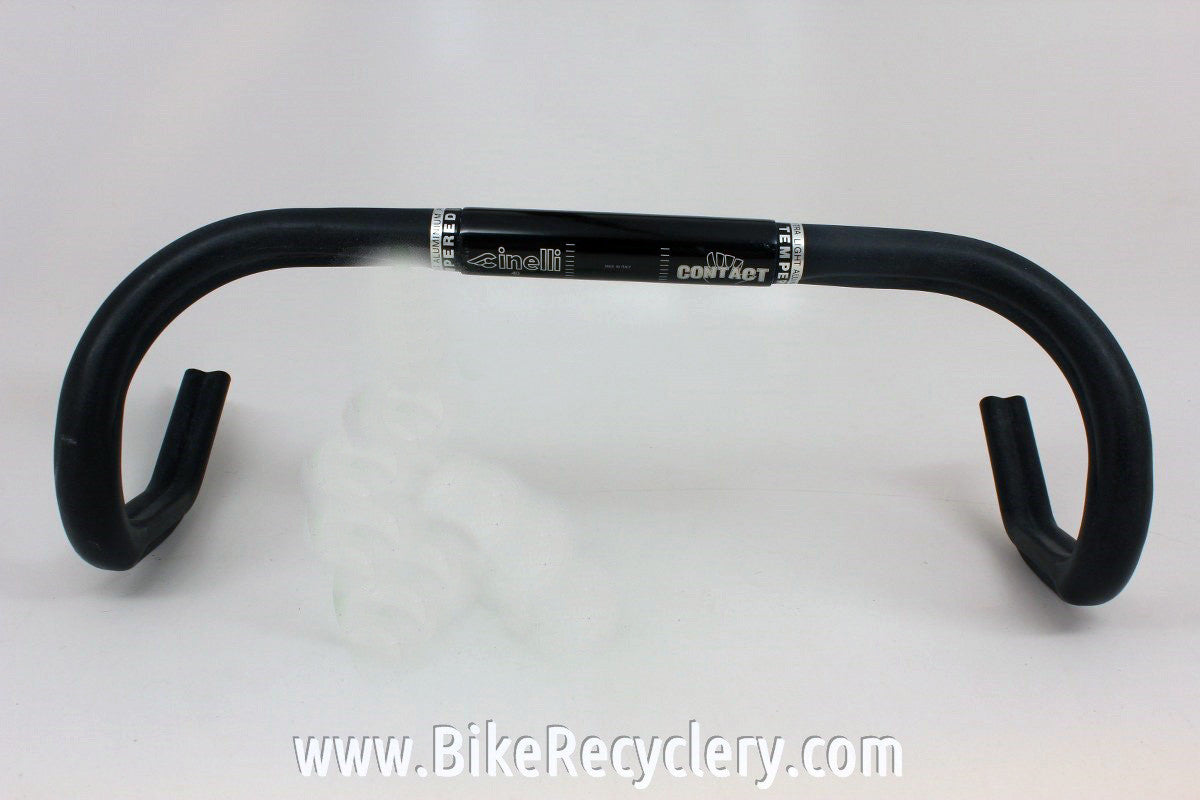 NOS Cinelli Contact Road Drop Handlebar: Black, 40cm (c-c), 26.4mm