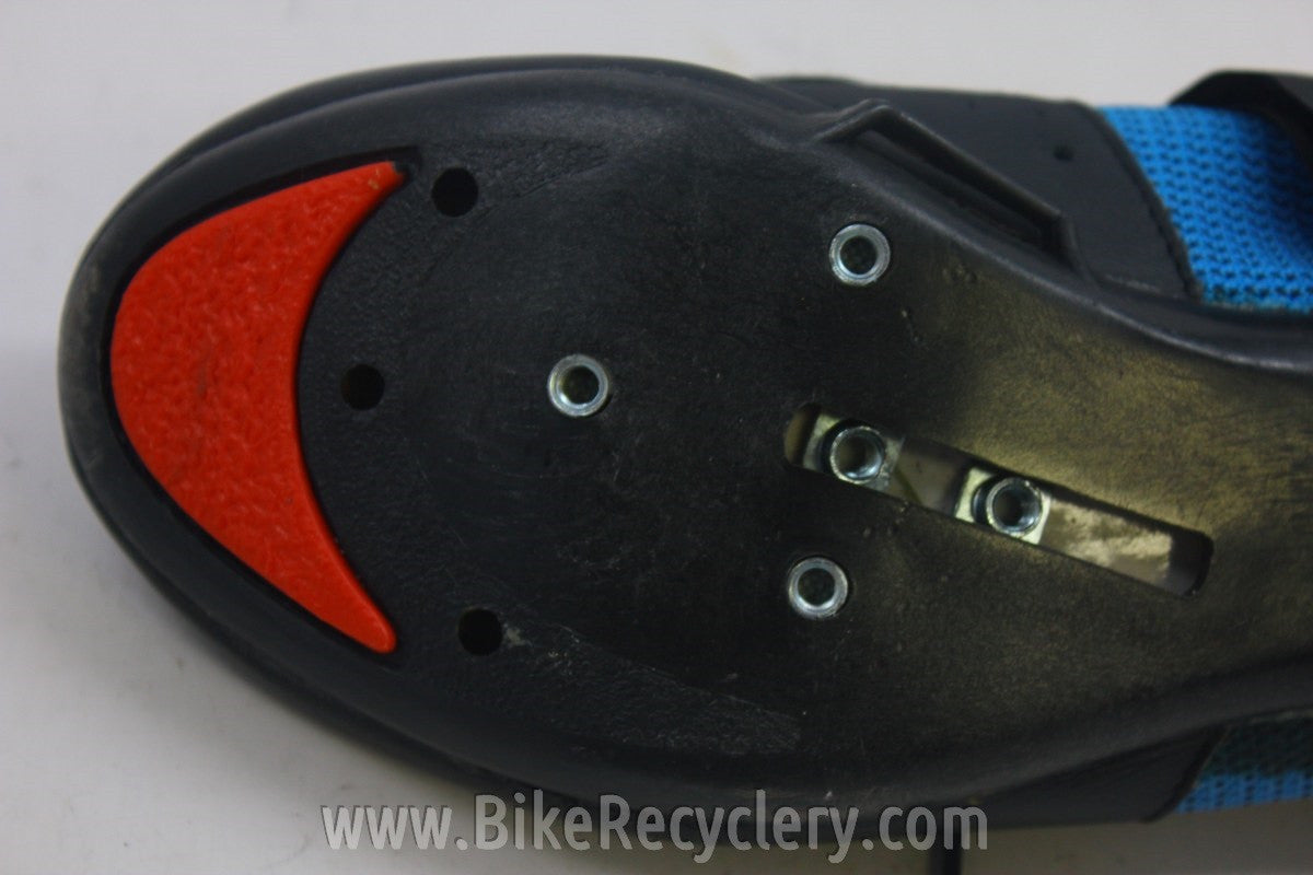 Vintage NIke Cycling Shoes: Leather & Blue Mesh, Great Display Piece