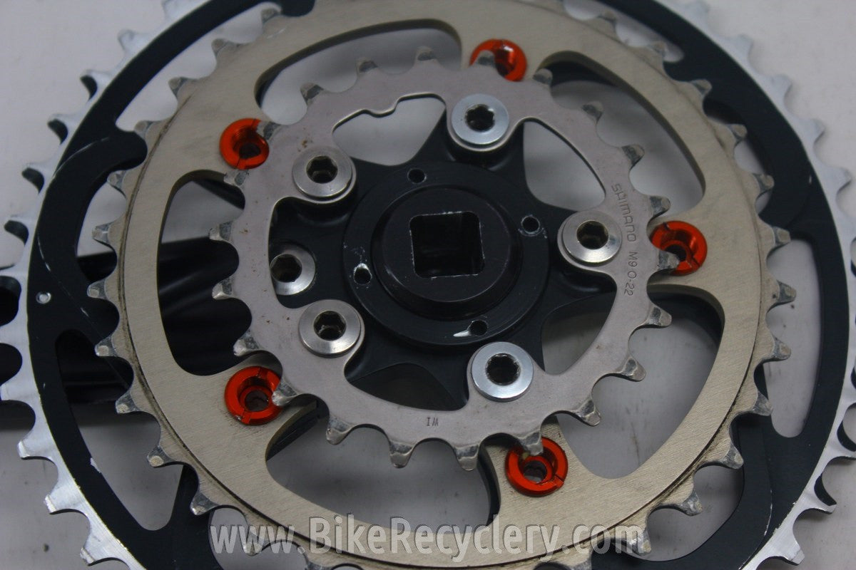 Cook Brothers Crankset: F-Series, Black w/ Red, 175mm 94/58mm 44/34/22t