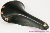Brooks Team Pro Special Leather Saddle:  Large Copper Rivets - Chrome Rails - Black (New? w/Rivet Patina)