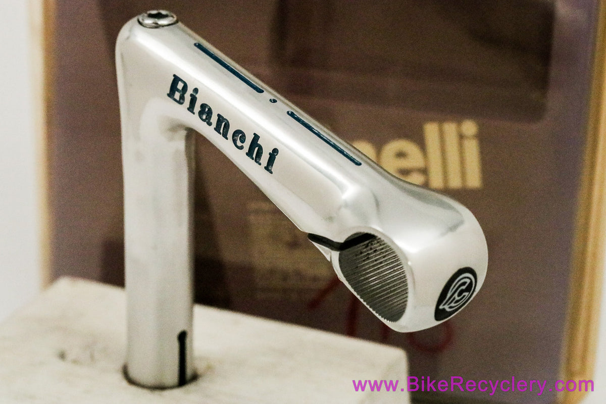 NIB/NOS Bianchi Pantograph Cinelli XA Quill Stem: 115mm x 26.4mm - Silver + Blue
