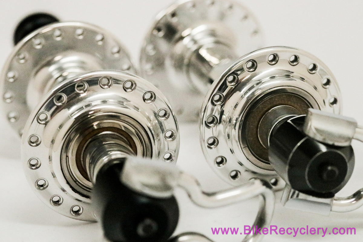 NIB/NOS Weyless Hubset w/ QR Skewers: 36H - 1970's - Mirror Polish