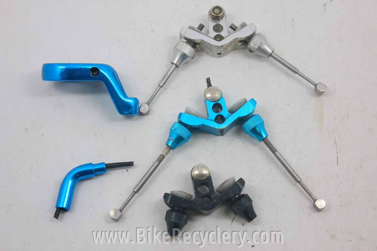 Anodized Hardware Lot: Odyssey Straddle Rod, Cantilever Cable Stop, Cable Guide Blue Black Silver