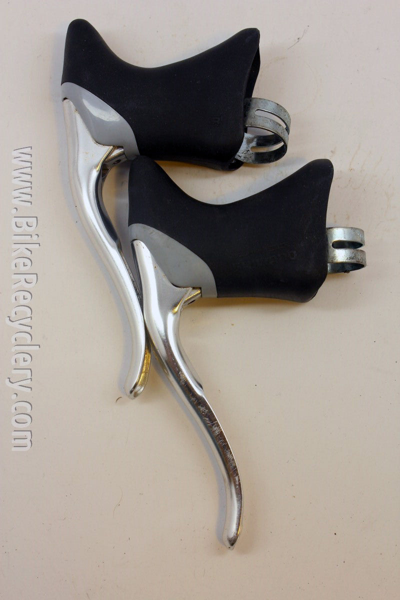 Shimano BL-R400 Super SLR Brake Levers: Aero, Black Hoods, Polished
