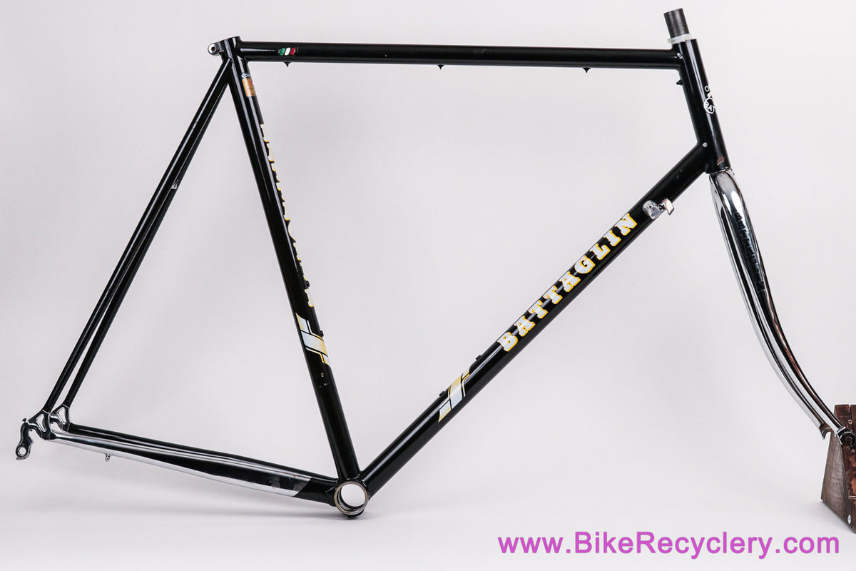 1990's Battaglin SL Steel Frameset: 58cm  - 130mm - Black - Chrome Fork/Stay