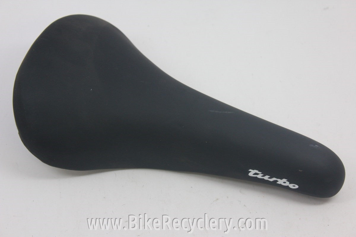 NOS Selle Italia Turbo Saddle: Vegan Synthetic Cover, Black, 1991