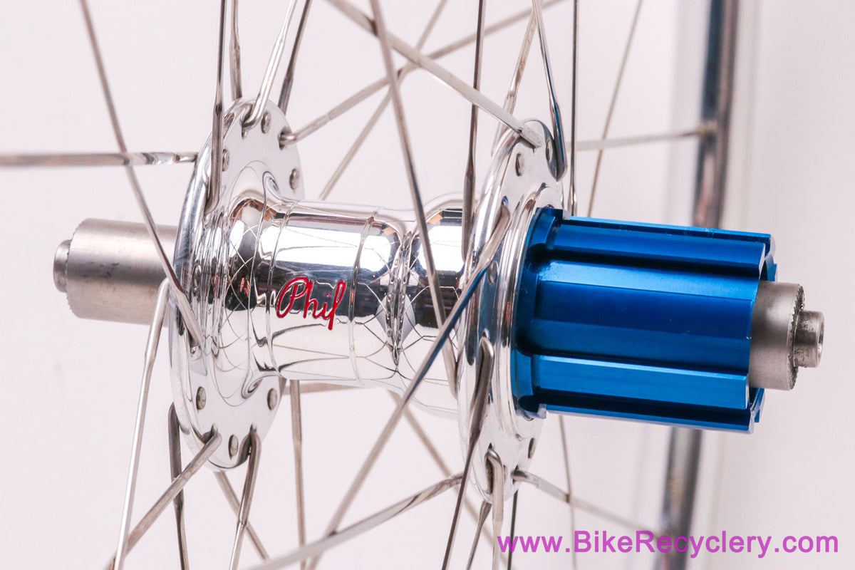 Phil Wood Classic Cassette Hub / H+Son Archetype Wheelset: Campy 9/10/11/12s - 28/32H - Polished (LOW MILES Near Mint++)