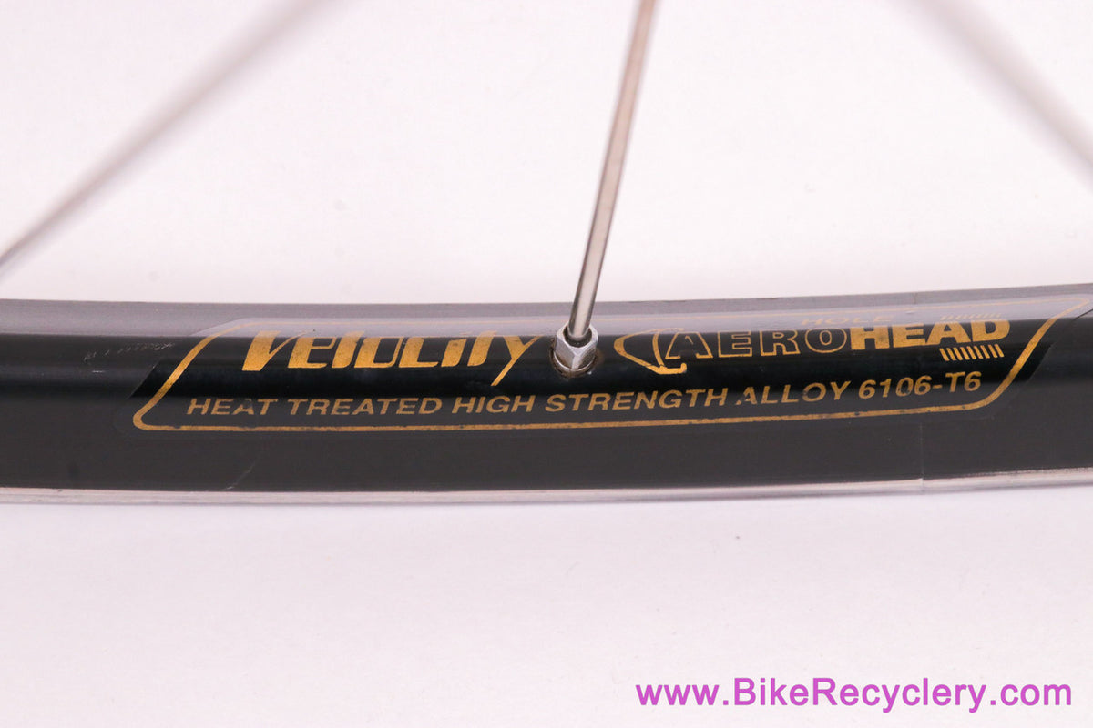 Velocity Aerohead / ZIPP 295/104 Carbon Wheelset: 28/32H - 8sp - Vintage 1990's Road - Carbon Hubs