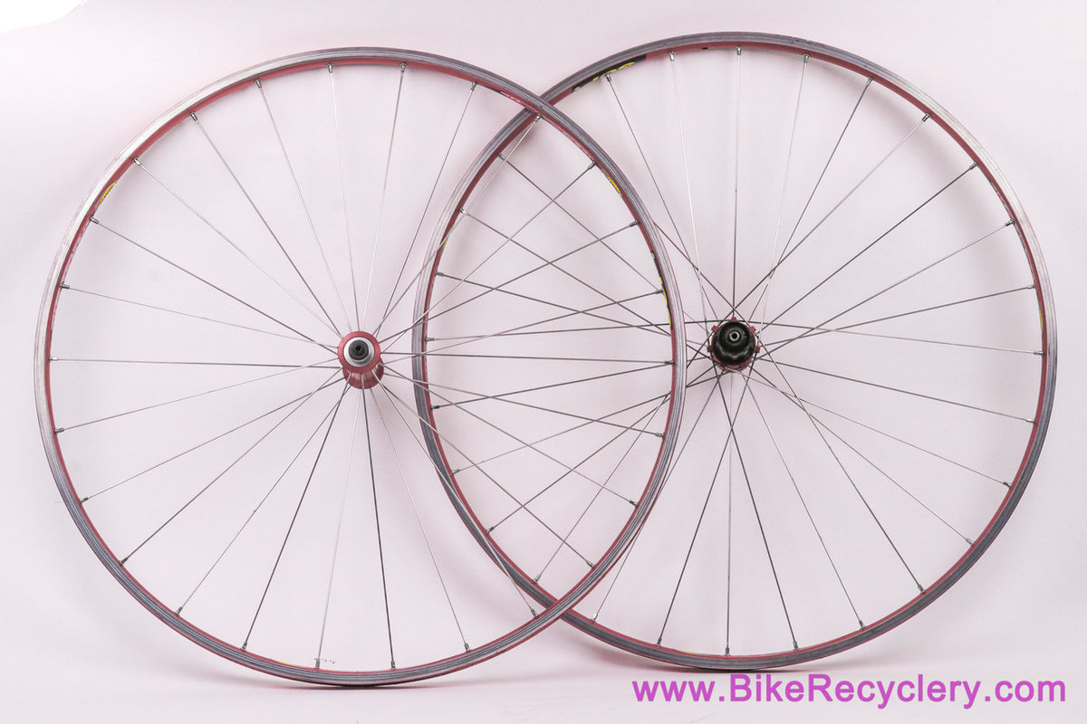 Mavic Helium SUP Tubular Wheelset: Red! 26/28H - Shimano 8/9/10s - Vintage 1990's