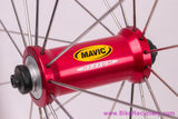Mavic Helium SUP Tubular Wheelset: Red! 26/28H - Shimano 8/9/10s - Vintage 1990's