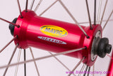 Mavic Helium SUP Tubular Wheelset: Red! 26/28H - Shimano 8/9/10s - Vintage 1990's