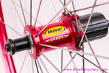 Mavic Helium SUP Tubular Wheelset: Red! 26/28H - Shimano 8/9/10s - Vintage 1990's