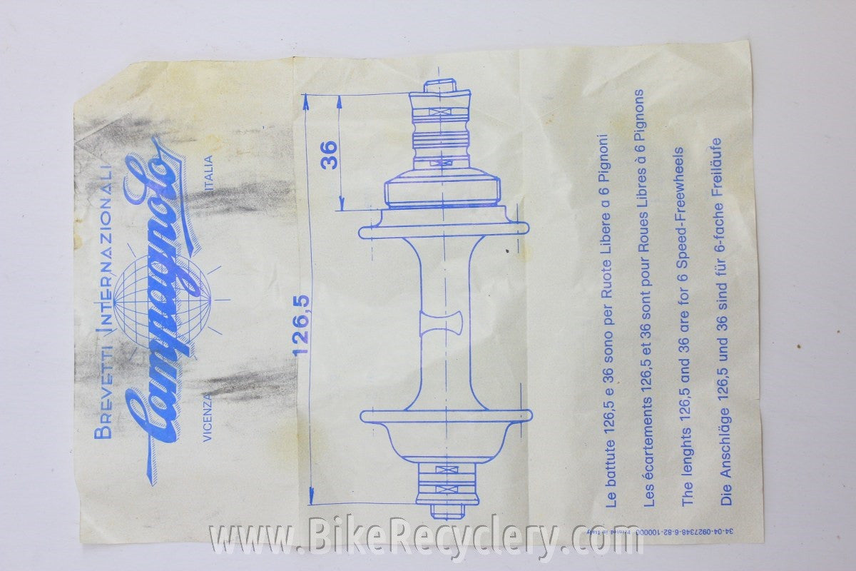 NIB/NOS Campagnolo Nuovo / Super Record Hubset: 36H 126mm  Small Flange